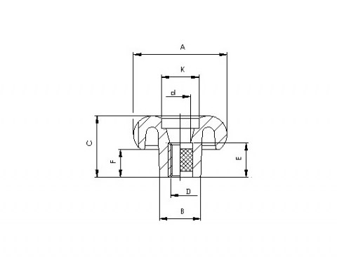 Sterngriff VTB FP - Technische Zeichnung | Kuala Kunststofftechnik GmbH